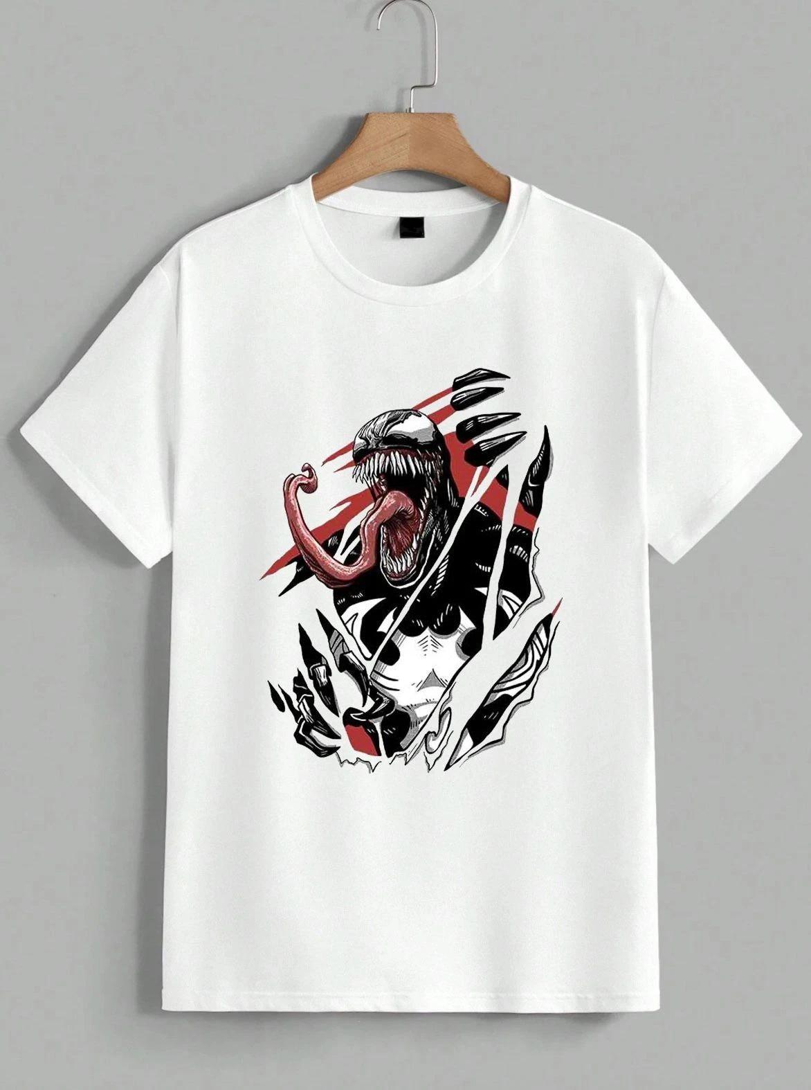 Venom Marvel Comic Fan Lover Tearing Through Graphic Cool T-Shirt Unisex XXXXL