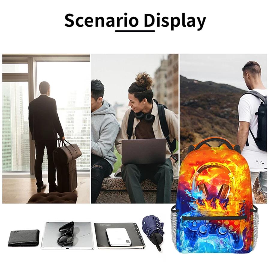 Headphone Game Controller Design Backpacks For Boy And Girls Best Gifts 2D Flat Cartoon School Bag For Children