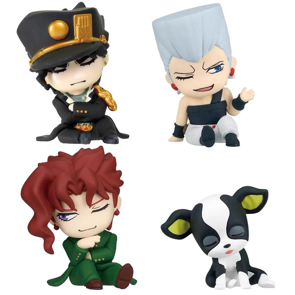 4 Stück/Set Jojo Stardust Crusaders Schulter Schlaffiguren Großer Kopf Chibi Jotaro Kakyoin Polnareff Iggy Anime Gashapon Spielzeug Geschenke