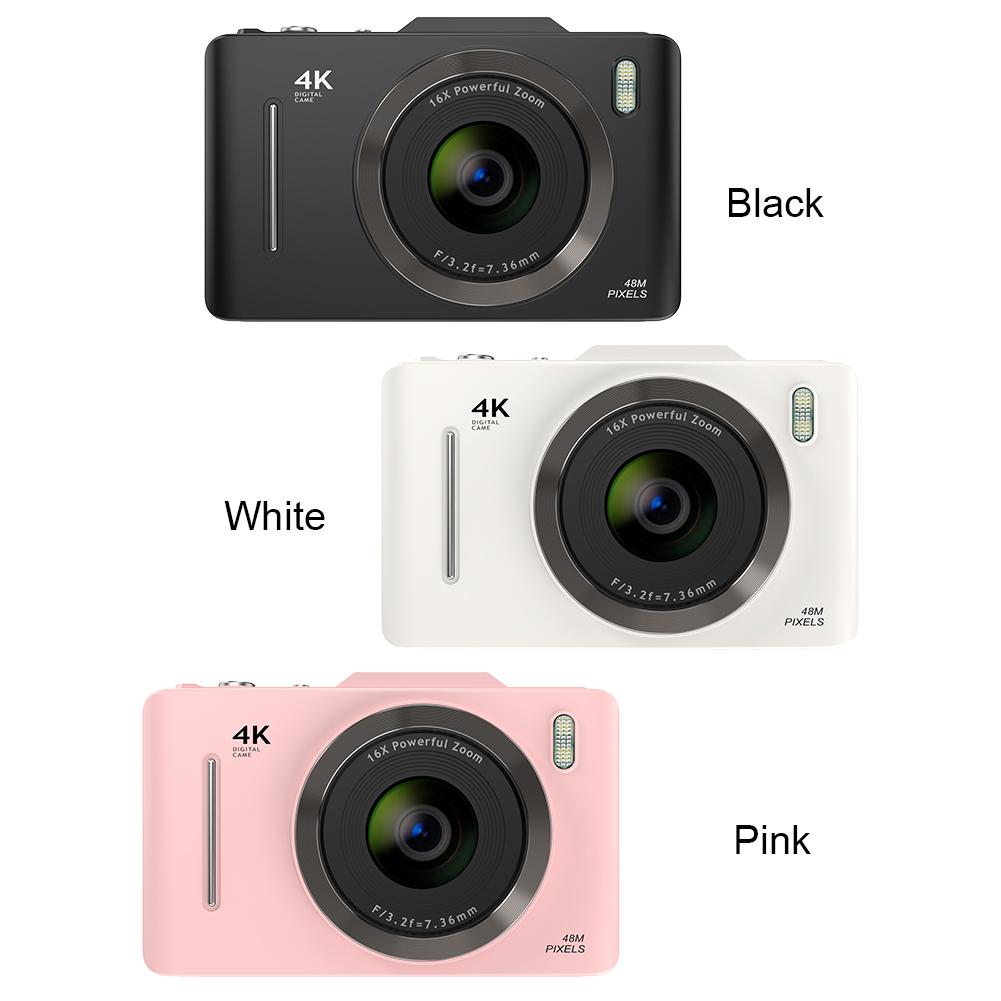 HD 4K 48MP Digital CCD Camera 16X Zoom Point Shoot Camera 2.8 Inch Screen Photography Video Camera for Boys Girls Teens