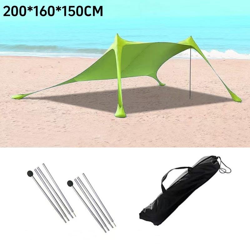 200*210*150CM Rodzinny Namiot Plażowy Namiot Plażowy Ochrona UV Baldachim Dla 3-4 Osób Na Zewnątrz Kemping Odporność Na Wiatr Markiza
