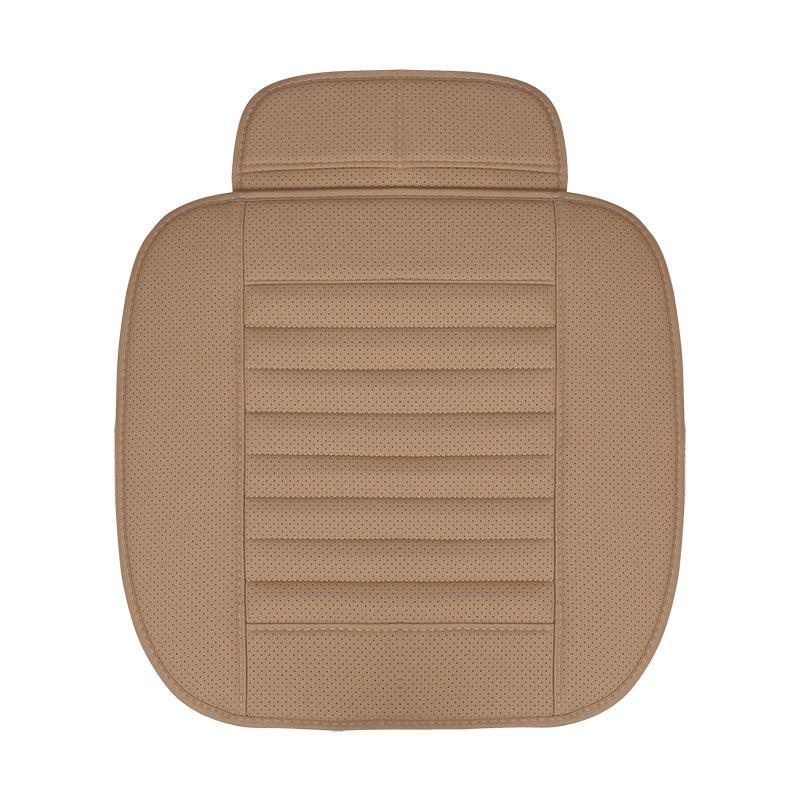 

Автомобильная подушка из искусственной кожи, дышащая авто подушка с открытой спиной, универсальная износостойкая одноместная защита салона автомобиля бежевый