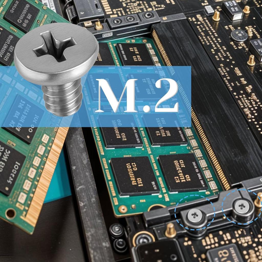 50 PCS M.2 SSD Mounting Screws Kit, Pcie Nvme M2 X 3 MM Replacement Phillips Flat Head Screw M.2 SSD Mountings Screws with Screwdriver, M2Screw for