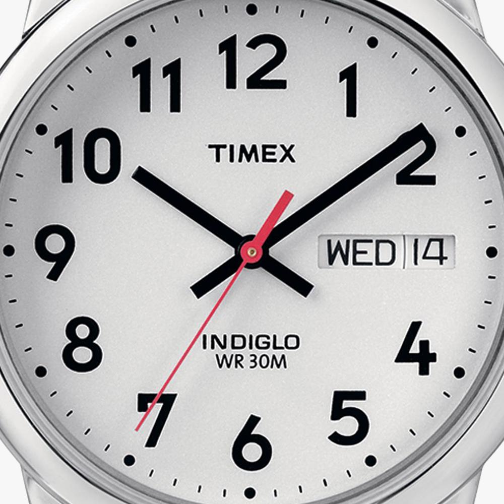 [Timex] Easy Reader Day-Date Brown Leather Strap Wristwatch 35mm T20041
