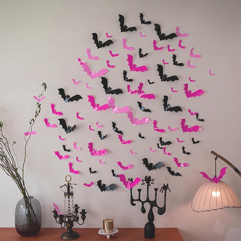 32PC Wedding Background Wall Art Bat Room Decor 3D Wall Decals Removable 3D Home Decor