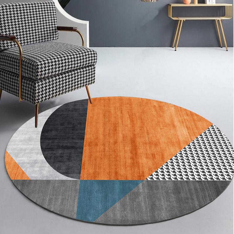 Nordic Light Luxury Round Carpets Modern Living Room Decoration Rugs Large Area Bedroom Decor Bedside Carpet Simple Lounge Rug