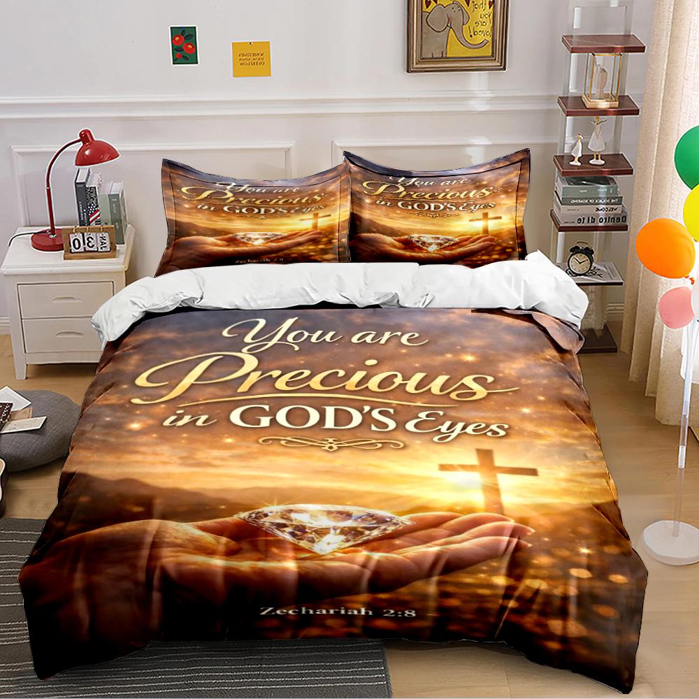 You Are Precious in God s Eyes Bedding Set Bedding set (1 duvet cover, 2 pillowcases, duvet not included) 135x200cm