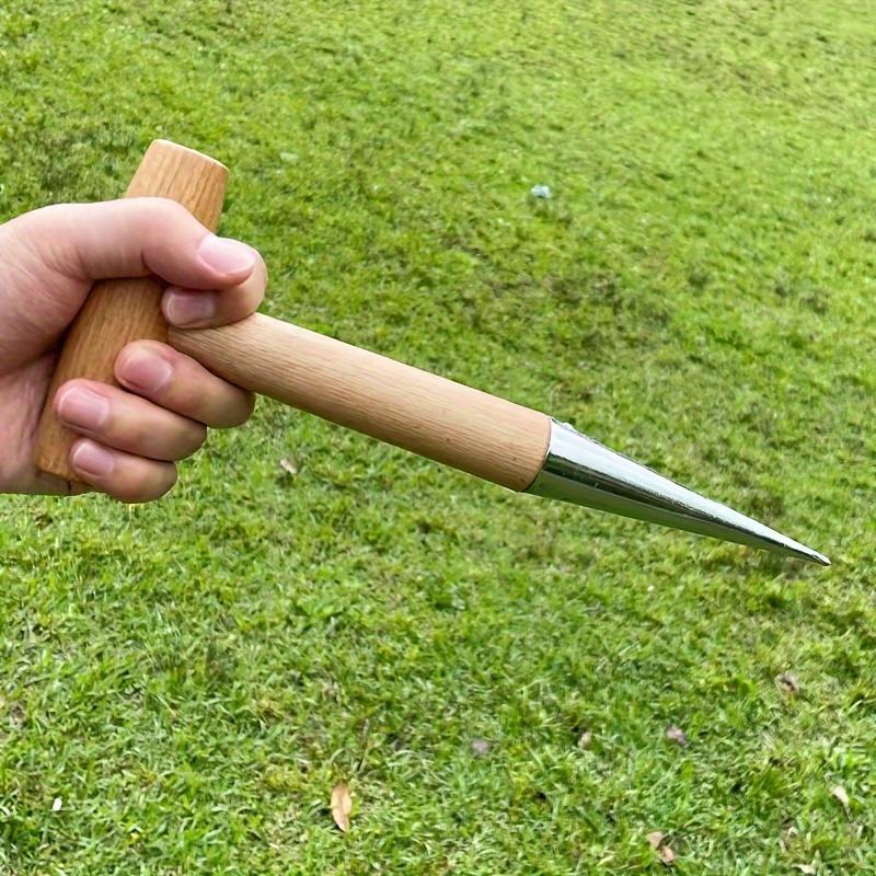 Gartenlochstecher, mit Holzgriff für einfaches Pflanzen & Setzlingsverpflanzung für die Innen-/Außenbegrünung, Samenpflanzer-Werkzeug
