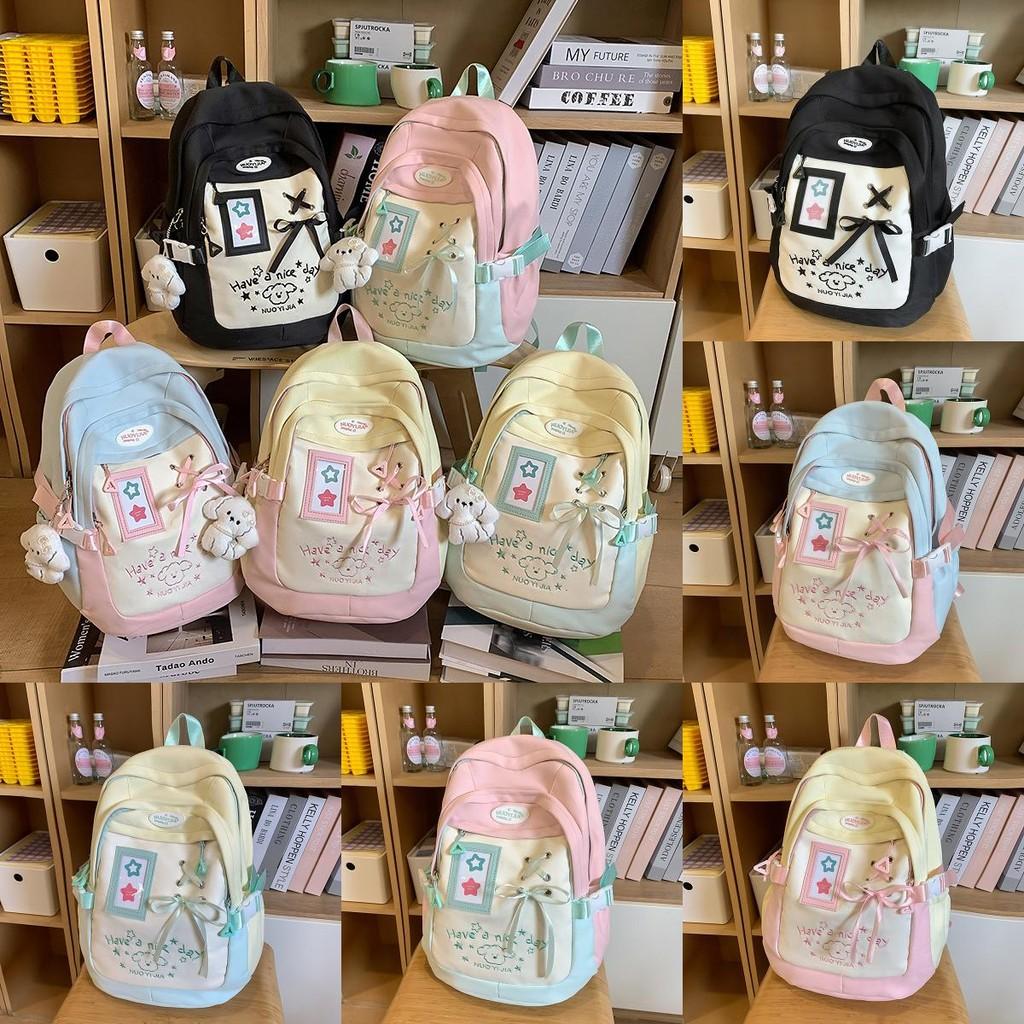 Nylon Girls School Backpack With Breathable Straps For Middle School Students