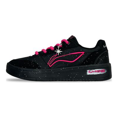 Li Ning Sycee V3 Slip Resistant Abrasion Resistant Low Top Skateboard Shoes Men's Black Rose Red AGCV107-1(Team267-)