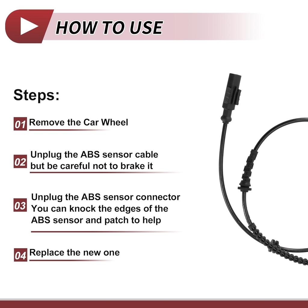 1 Pcs ABS Wheel Speed Sensor for Jeep Renegade 2015-2018 Front Left Right ABS Sensor Anti-Lock Braking System Sensor No.68246922AA/51941079