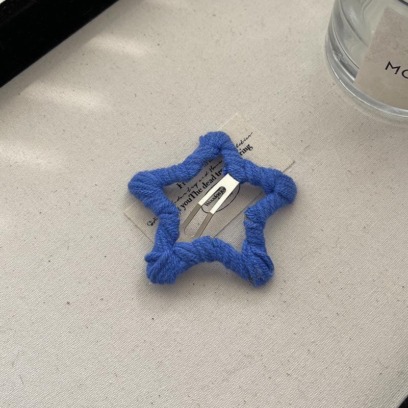 

Осенне-зимняя плюшевая звездная заколка для волос с челкой - высококачественный аксессуар для волос F1218 синий