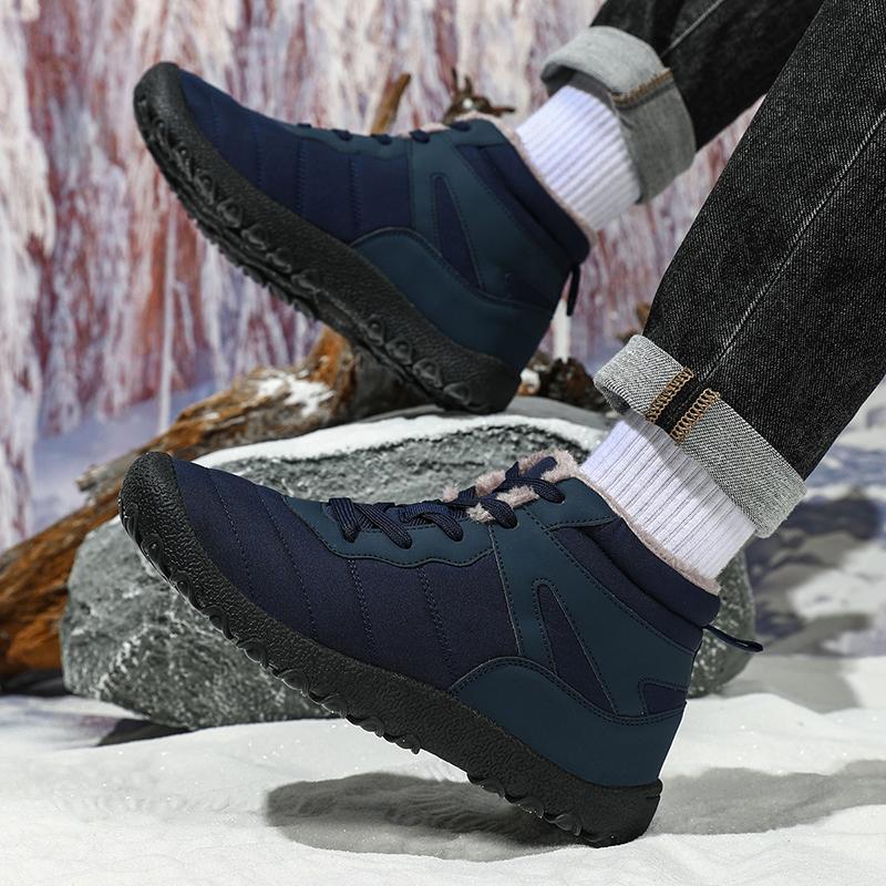 New Fashi Yellow Men's Winter Sneakers Large Size 48 Waterproof Hiking Shoes Men Warm Plush Outdoor Sports Sneaker for Men