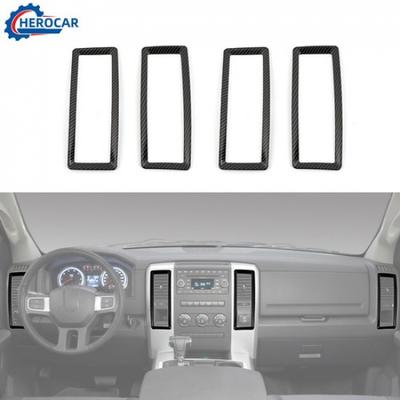 4ks Kryt rámečku mřížky ventilace AC interiéru vozu Sada ozdobných lišt pro Dodge Ram 2010-12