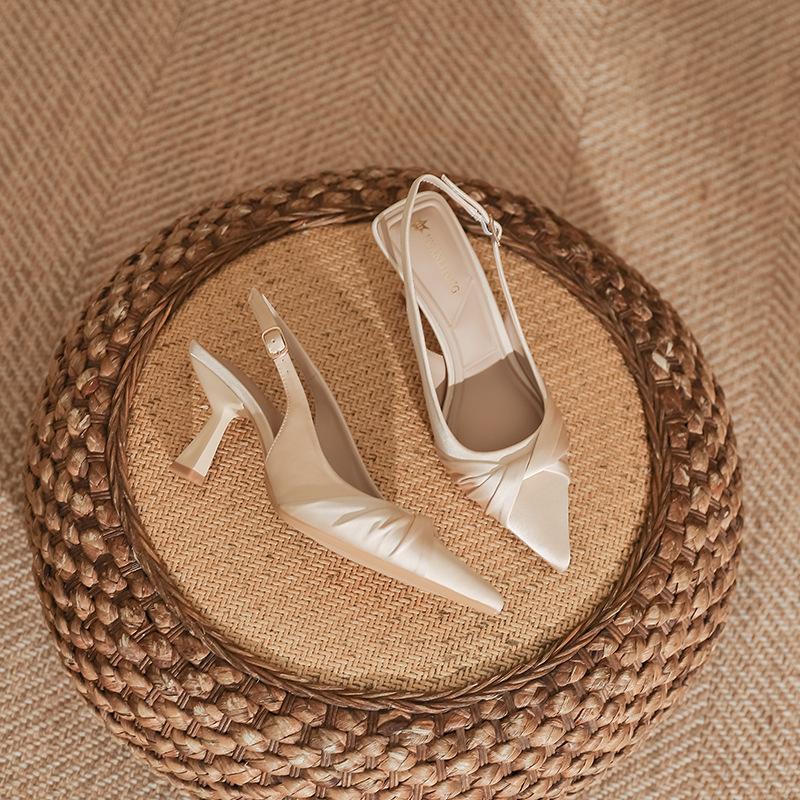

Sandals 2025 spring women s fashion Huizhou women s shoes autumn new high heels women s fine heels high sense empty shoes 35