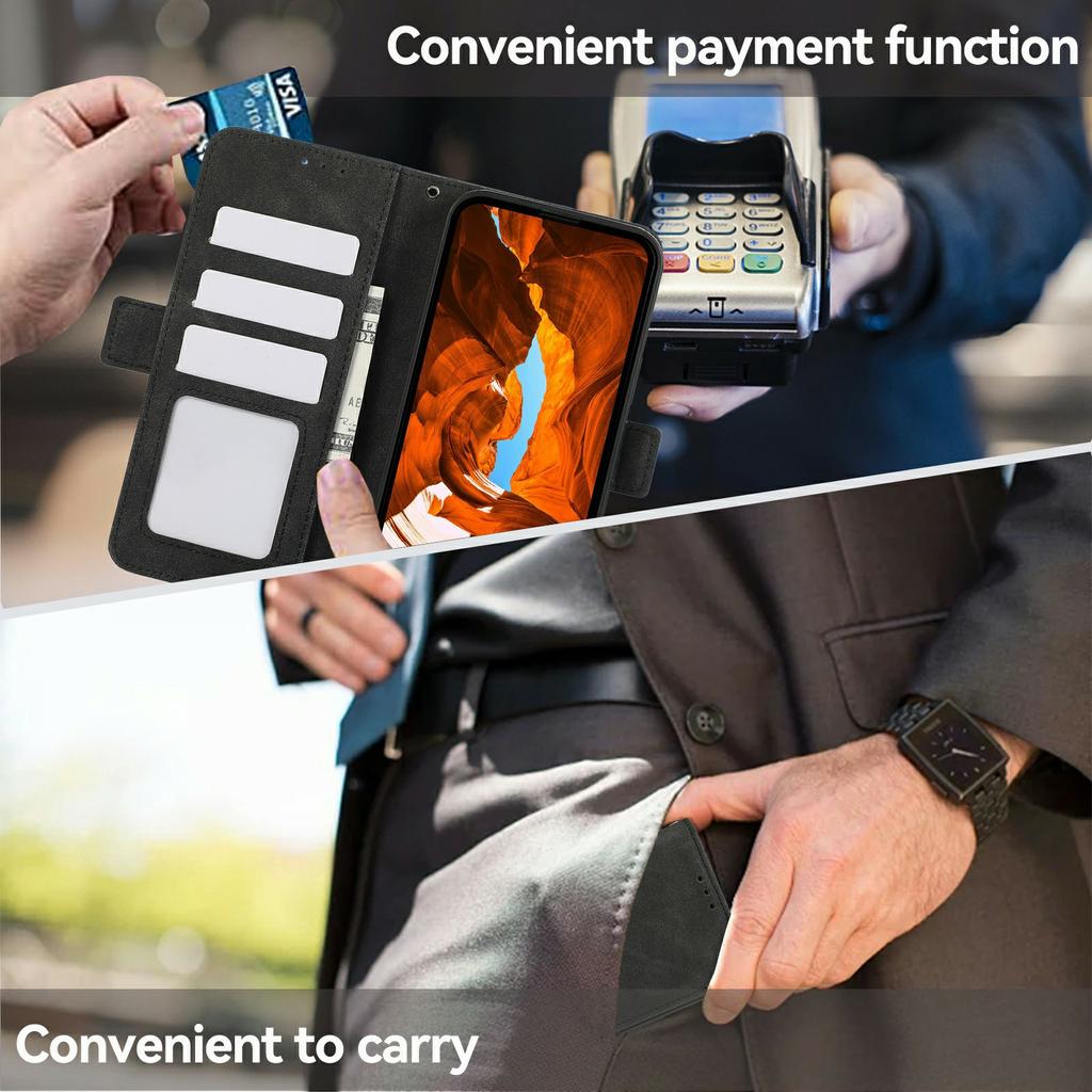 ABEEL For Samsung Galaxy S25 FE Case PU Leather Folio Stand View RFID Blocking Phone Cover