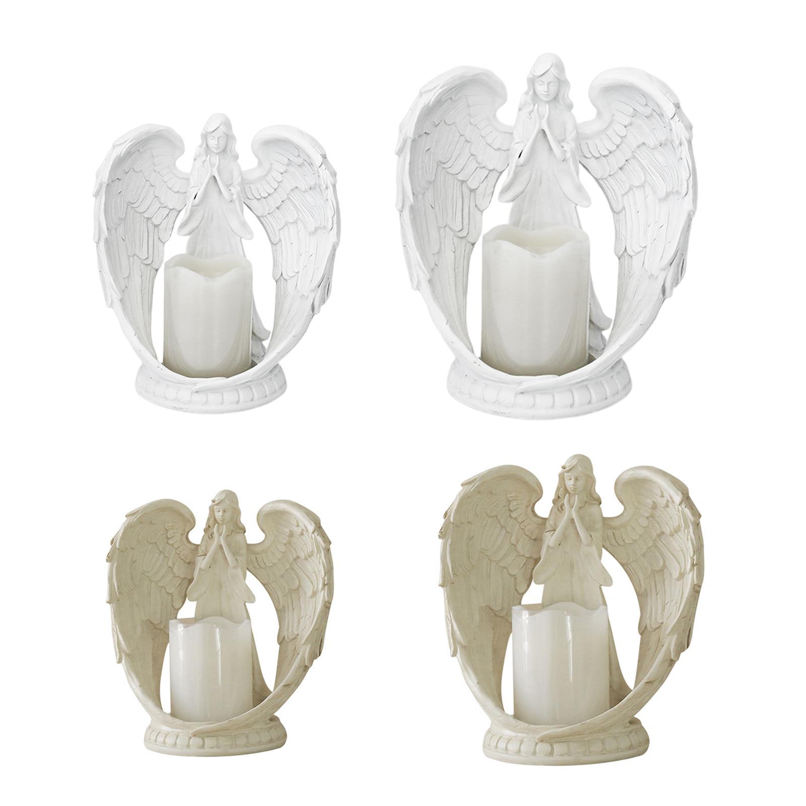 

R# Resin Angel Candle Holder Statue Ornament Atmosphere Prop Wedding Party Decor
