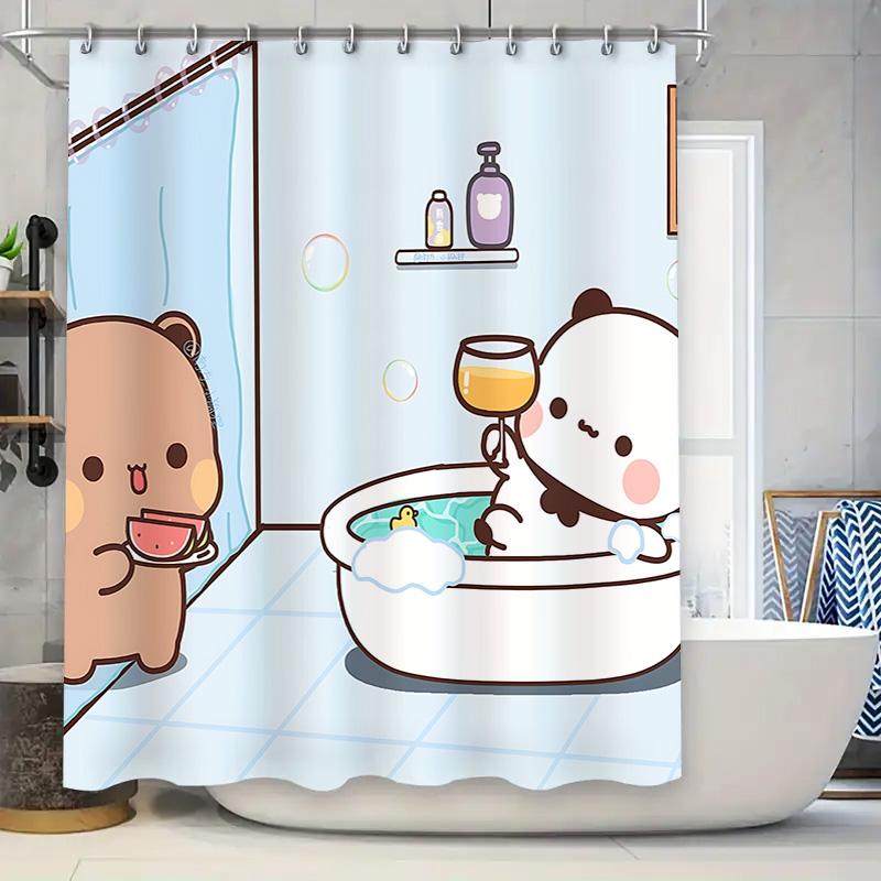 Cute Cartoon Animal Shower Curtain For Kids And Adults - Waterproof Bathroom Decor Easy To Install And Maintain Elevate Space
