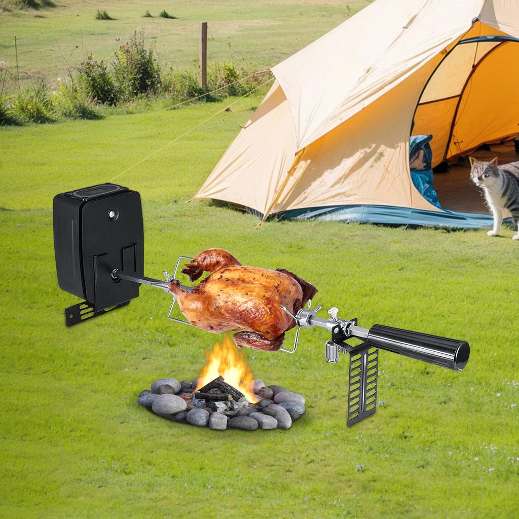 Electric BBQ Rotisserie Grill with Motor, 360° Rotation, 2-3 RPM, Suitable for Indoor and Outdoor Use