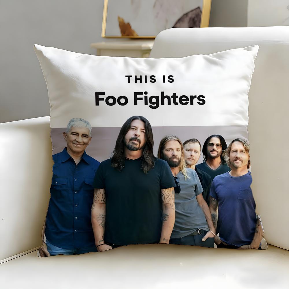 Classic Band Foo Fighters Cushion Cover Soft & Easy-Wash Pillow Case – Versatile for Couch, Bed, Travel and Office