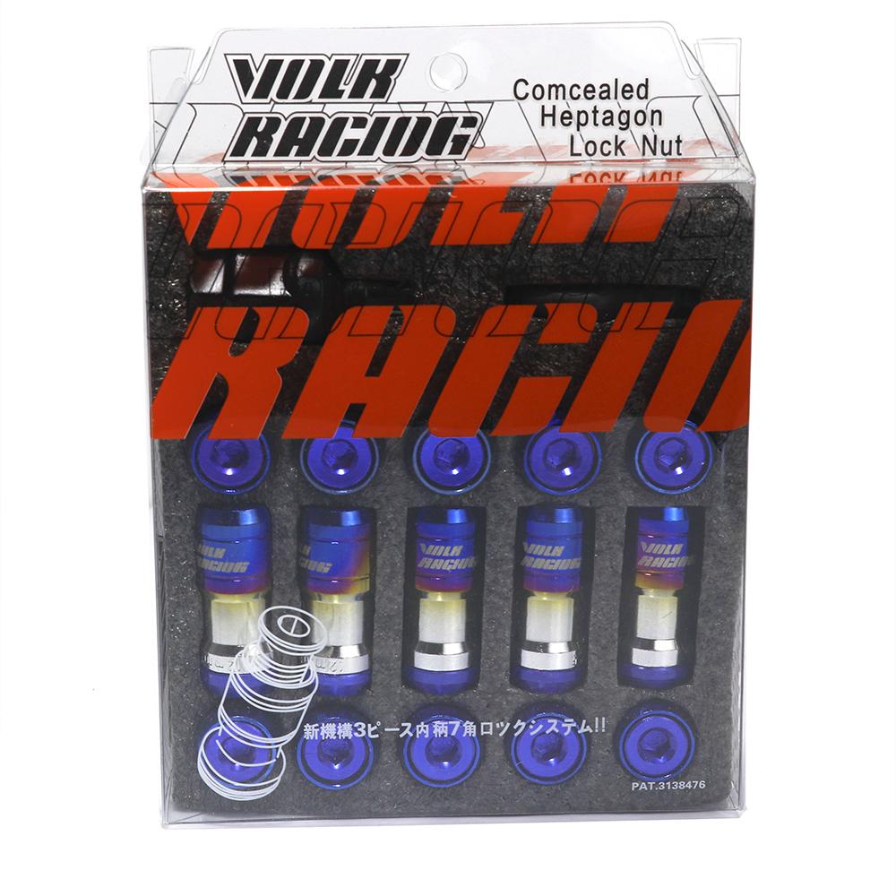 Bunrt Blue Volk Racing Formula Steel Wheel Nuts Car Wheels Rims Lug Nut 20pcs/set