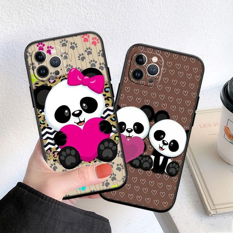 PP16 Cartoon Panda Soft Shell Phone Case for Redmi Note 10 11 12 Pro Max 10S 10C 10T 11A 11S 12S 12C
