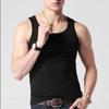 Kolsuz Tank Top erkek Spor Rahat Fanila Düz Renk Dip Streç Spor Tayt Spor Çapraz raylı Koşu Gömlek