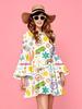 Retro 1970s Hippie Disco Print Women's Dress