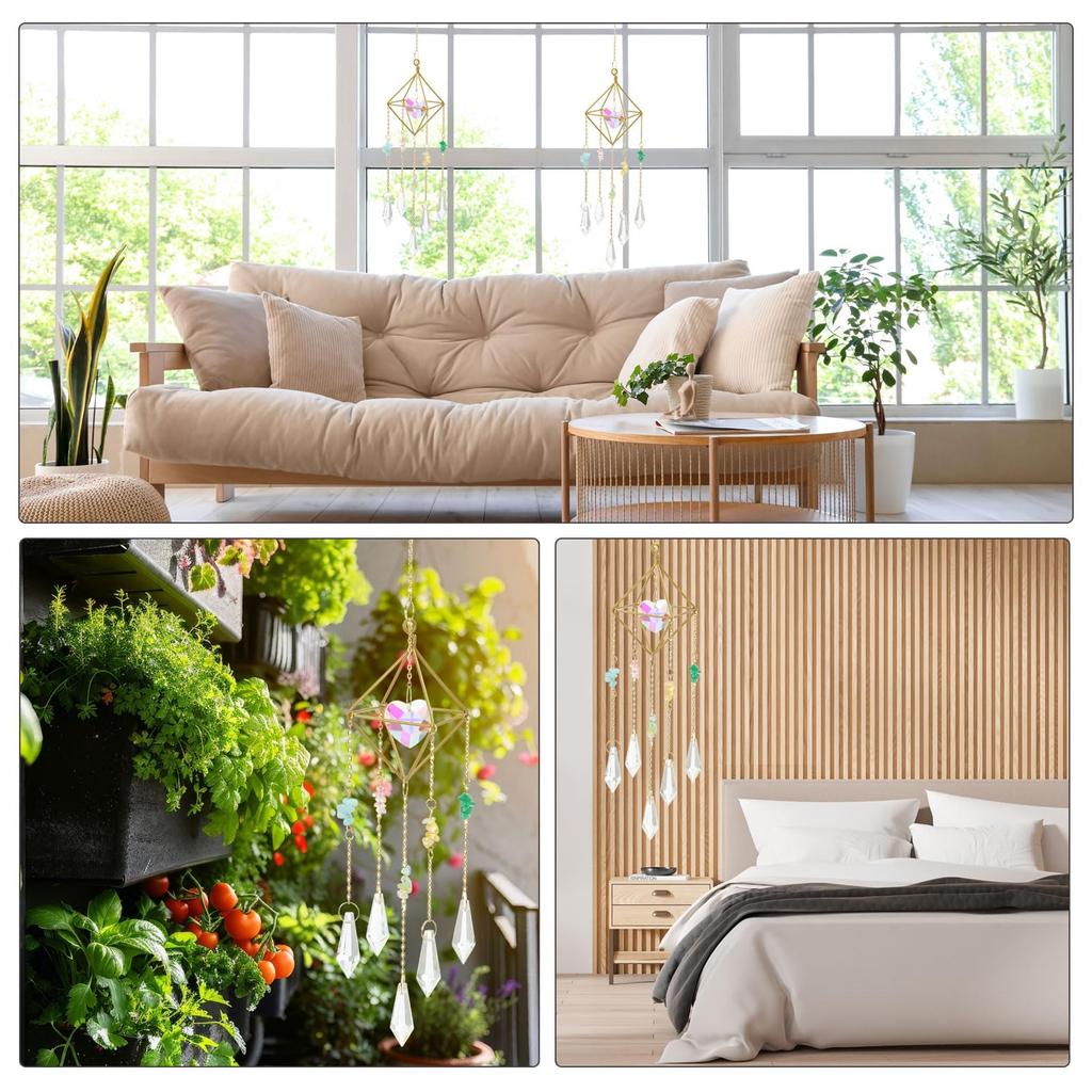 PATIKIL Window Hanging Crystal Suncatcher Rainbow Pendant Maker with Chain, Prism Ornament for Home, Garden, Wedding Party Decoration, Clear