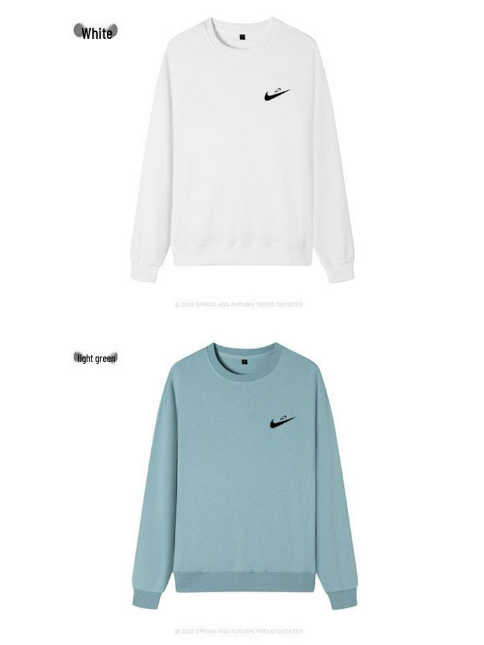 Sweat à capuche à manches longues et col rond en tissu éponge pour homme - Printemps/Automne 2024