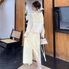 Woman Yellow Lace Shawl Shirts French Style Loose Lapel Long Sleeved Blouses Autumn Fashion Women's Single Breasted Top