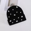 New knitted hat European and American fashion butterfly rhinestone thermal cover wool hat