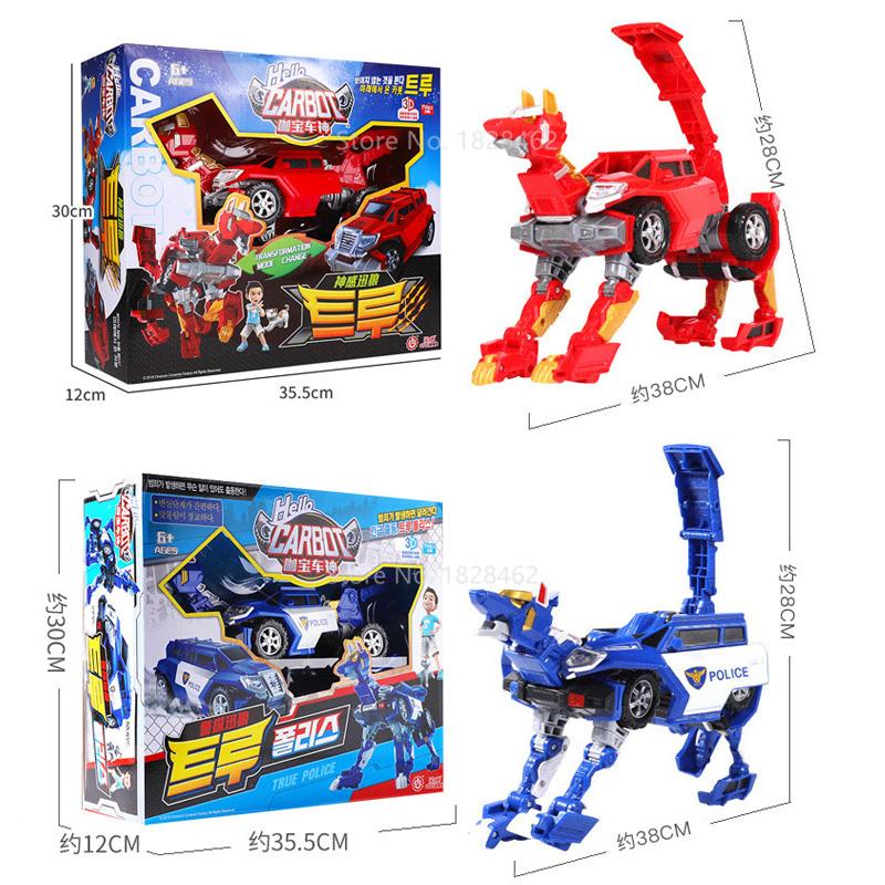 New Big Carbot Transformation Robot Toys Action Figures Two Mode Deformation Car Police Wolf Toy for Children Gift