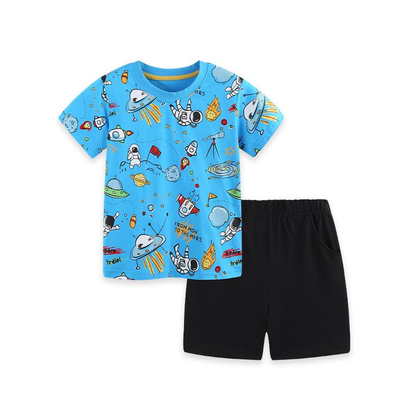 European Style Boys Summer Shorts & Tee Set - Kids Two-Piece Outfit 110cm
