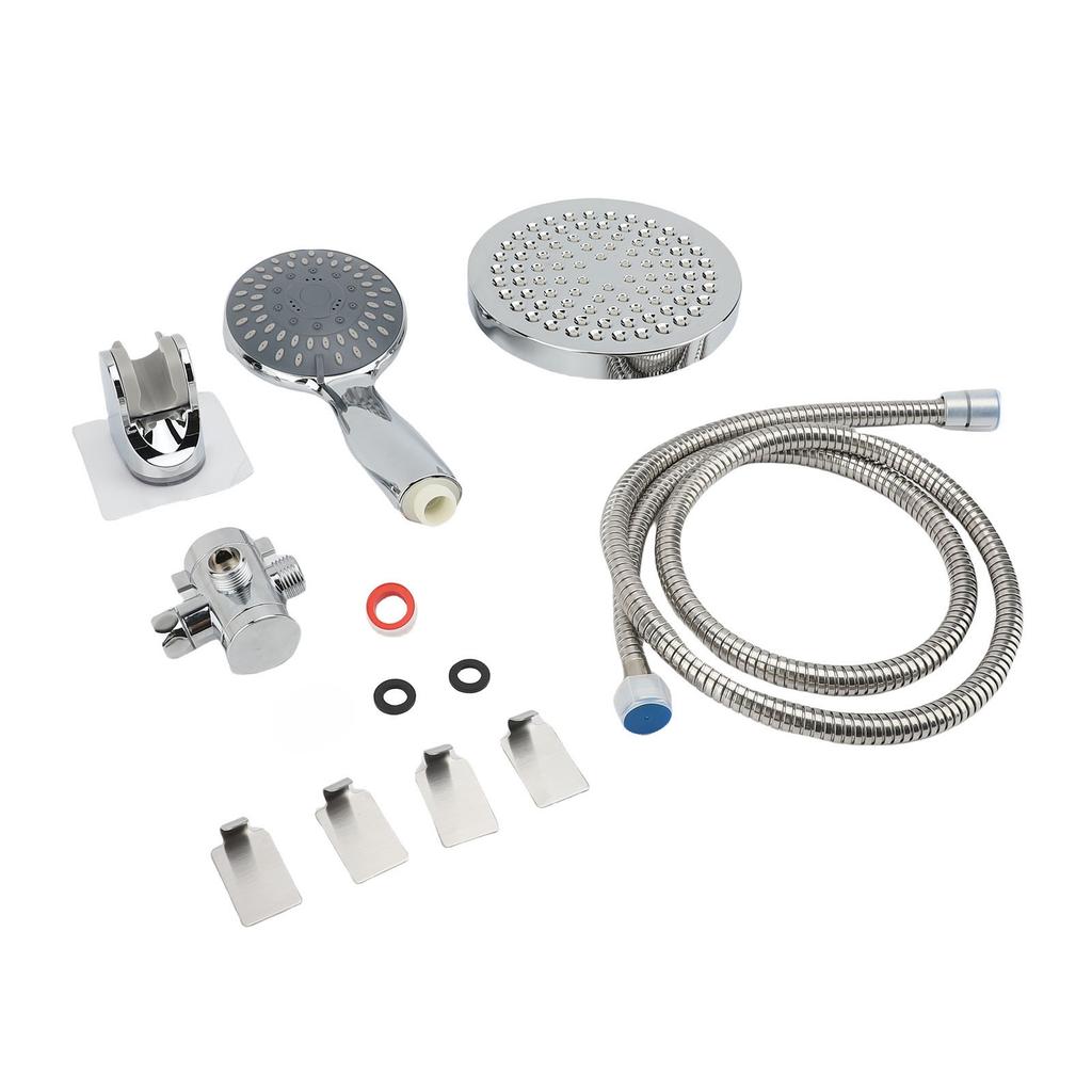 Shower System 6inch To 8inch Stainless Steel ABS 3 Functions High Pressure Rain Showerhead Handheld Spray Set with 4