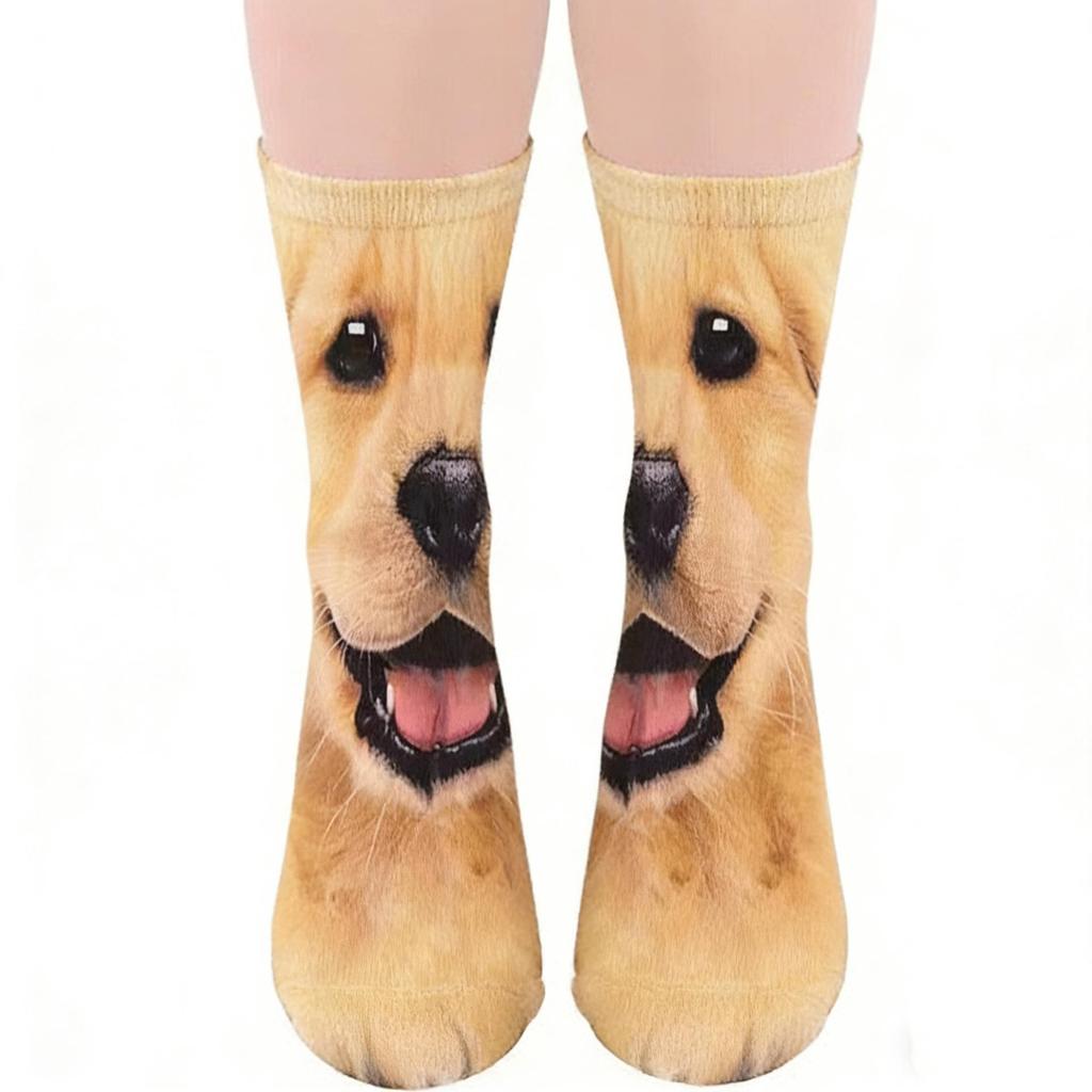 3D Tierpfoten Wadenlange Socken - Cartoon-Druck, Lustiges Huf-Design für Erwachsene, Katzen- & Hunde-Stile