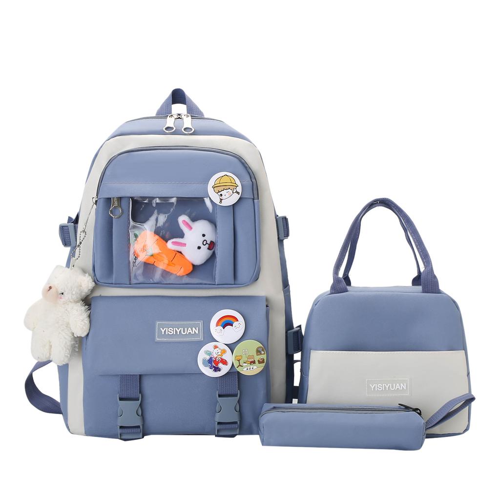 School bag New school bag Large capacity backpack Casual canvas backpack Female portable student thermal insulation with rice bag