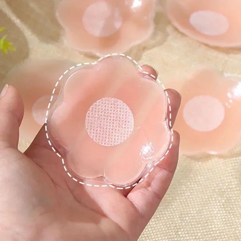 20/2pcs Women Invisible Nipple Cover Stickers Self-adhesive Chest Breast Petals Silicone Lift Up Paddings Reusable Patch Bra
