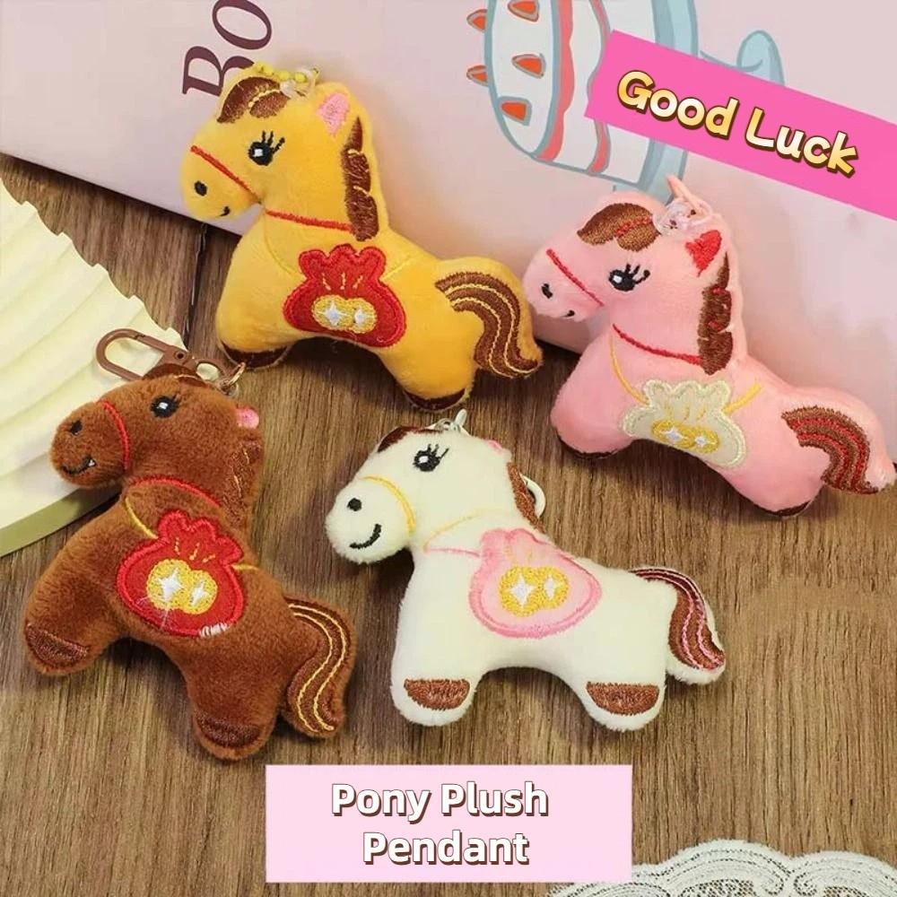Hanging Decor Horse Plush Keychain Cute Design Pony Plush Pendant Backpack Decoration