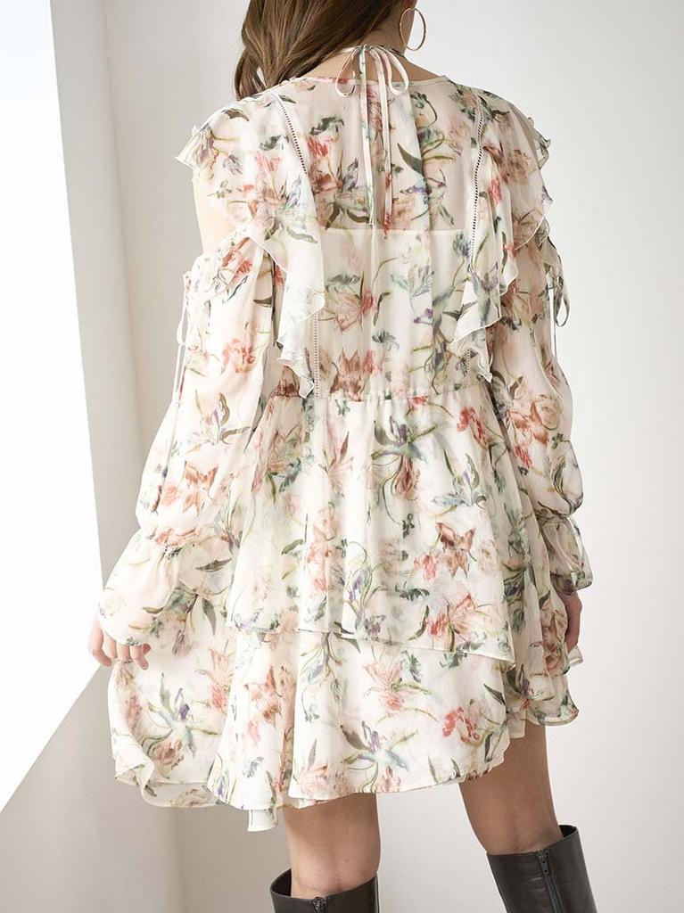 Sustaina Print Frill Mini Dress SWFO251069MIX0