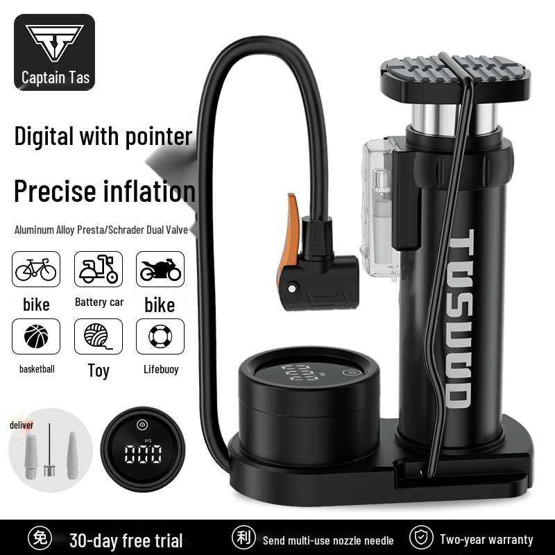 Universal High-Pressure Foot Pump for Bicycles, Cars, Motorcycles, and Sports Equipment