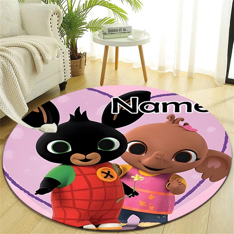 Personalized B-Bing Bunny Round Chair Office Rug - Perfect for Mat, Office Chair & More - Ideal Gift for Birthdays and Holidays