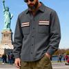 Male Fleece Lined Cardigan Jacket Loose Fit Outdoor Sweatshirt