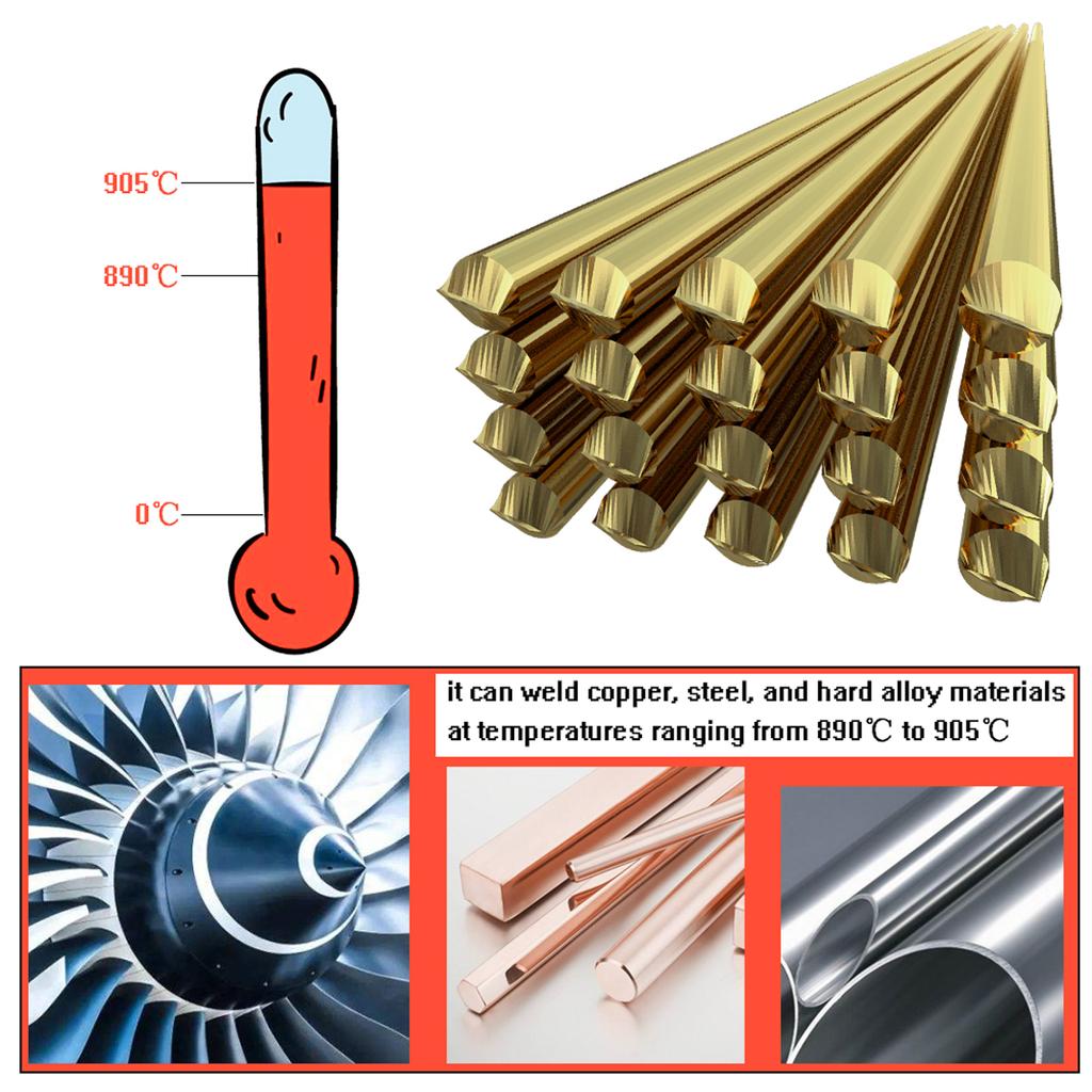 10pcs Brass Welding Wire Electrode 1.6mm*333mm Soldering Rod No Need Solder Powder