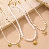 Geometric Starfish Pendant Necklace For Women With Zinc Alloy Chain Summer Fashion