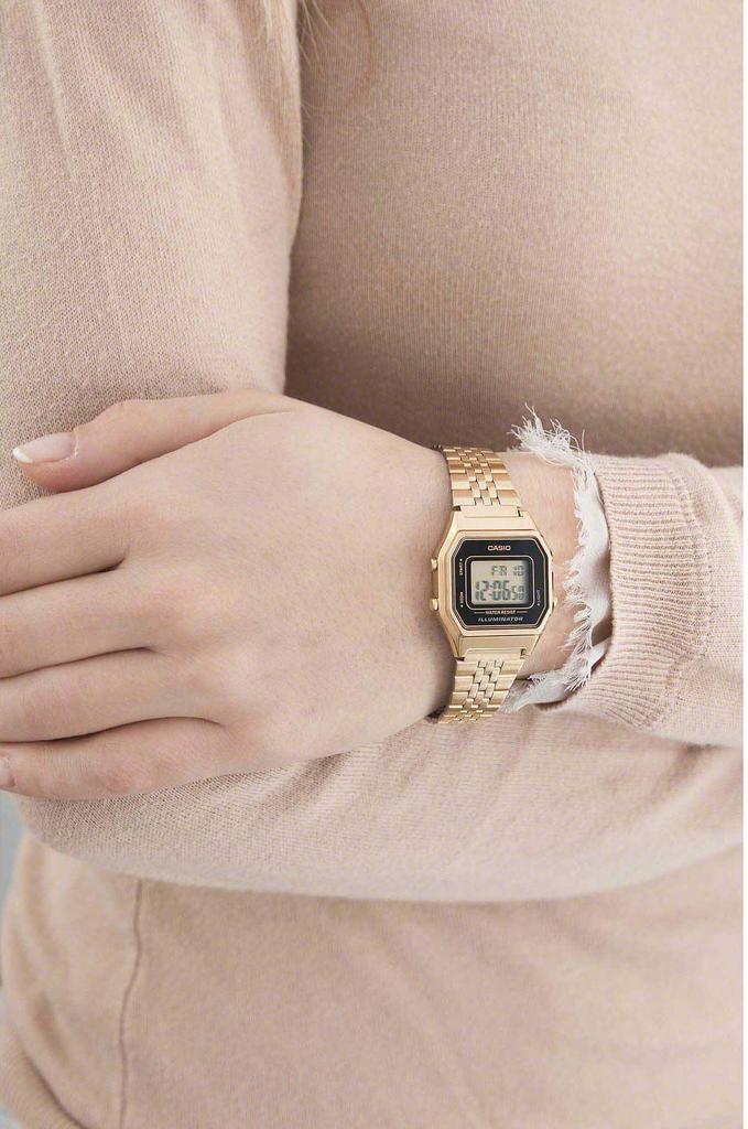 Casio Standard Montre Femme Quartz Digital Cadran Noir Bracelet Acier - LA680WEGA-1ER - - - - - Doré