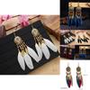 Vintage Feather Bohemian Earrings With Alloy Carving For Women Festival And Daily Use
