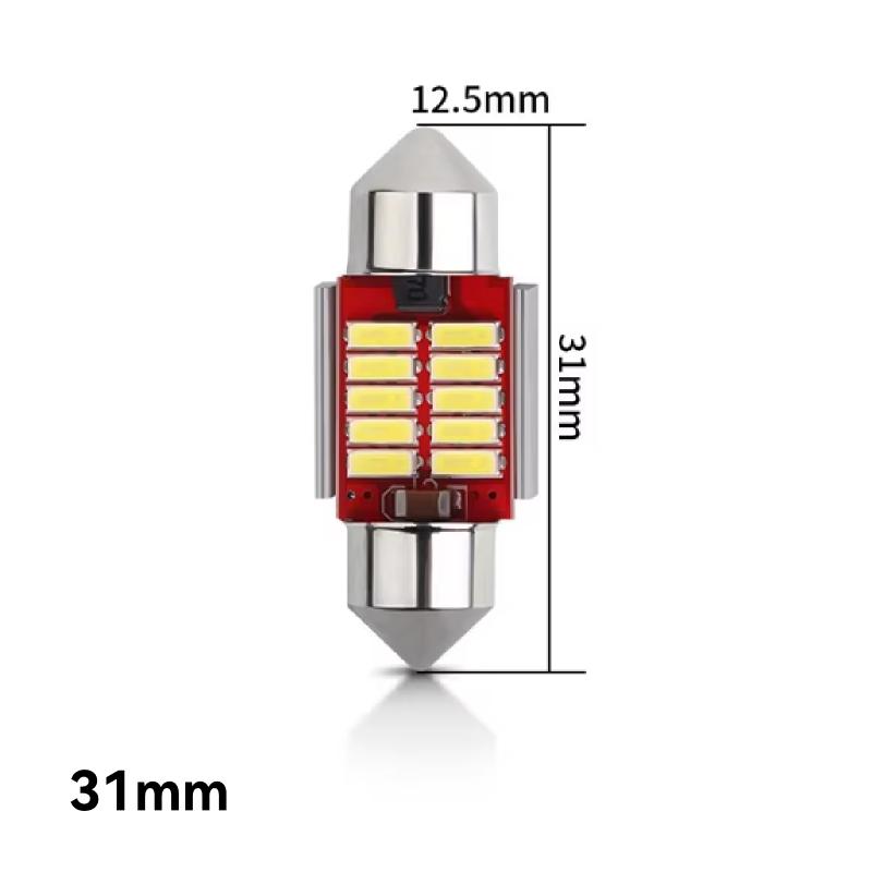10pcs Car Festoon Lights C5W 4014 LED 16SMD 31mm 36mm 39mm 41mm Reading Lights Auto Interior Dome Lamp Reading Bulb White 6000k 10pcs