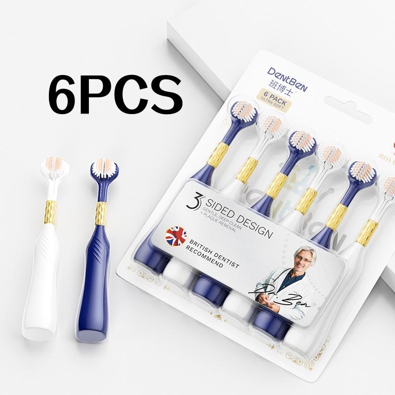 

6Pcs Dr. Ban Advanced Soft Bristle Three-Sided Brush Three-Head Giant Toothbrush for Adults Home Use Family Pack of Six