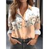 Women shirts & blouses Pink Light Green Floral Button Print Long Sleeve Elegant shirt party Fashion Shirt Female clothing Blouse
